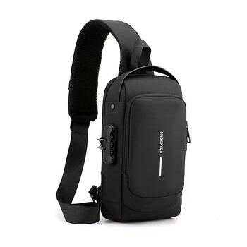 Ракла чанта за мъже Crossbody чанта Водоустойчива USB чанта за рамо Anti-Theft Travel Messenger Chest Sling Pack Външна чанта за туризъм