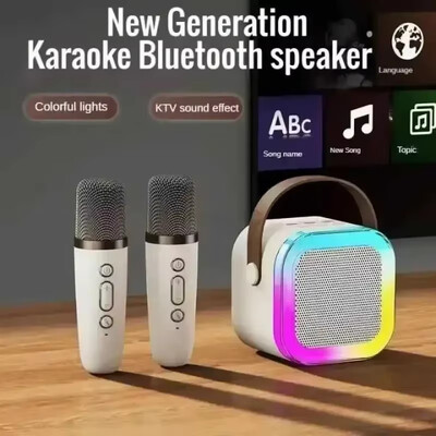 K12 Bluetooth 5.3 hangszóró Bluetooth karaoke gép vezeték nélküli audio mikrofonokkal otthoni KTV születésnapi ünnepi ajándékokhoz
