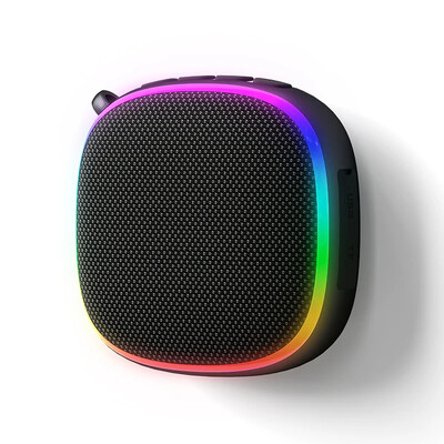 Rockmia 6W mini prenosný bezdrôtový BT reproduktor Bluetooth 5.3 hudobná skrinka s RGB svetlom pre PC hry magnetický na oceľ EBS-309