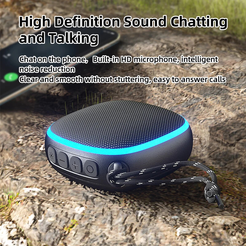 Rockmia 6W mini prenosný bezdrôtový BT reproduktor Bluetooth 5.3 hudobná skrinka s RGB svetlom pre PC hry magnetický na oceľ EBS-309