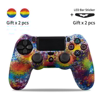 Védő gumi borítás Sony playstation 4 vezérlőhöz Szilikon tok PS4 Gamepadokhoz joystick 2 hüvelykujjjal Fogantyús sapkák