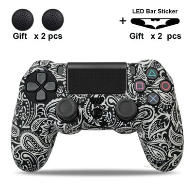Védő gumi borítás Sony playstation 4 vezérlőhöz Szilikon tok PS4 Gamepadokhoz joystick 2 hüvelykujjjal Fogantyús sapkák