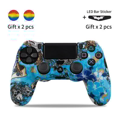 Védő gumi borítás Sony playstation 4 vezérlőhöz Szilikon tok PS4 Gamepadokhoz joystick 2 hüvelykujjjal Fogantyús sapkák