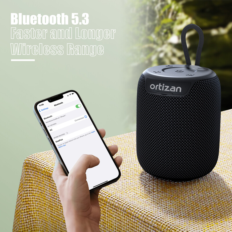 Ortizan Bluetooth skaļrunis, bezvadu portatīvie skaļruņi ar zemfrekvences skaļruni, 15 W skaļāks skaļums, ilgāks atskaņošanas laiks, Bluetooth 5.3, TWS, TF