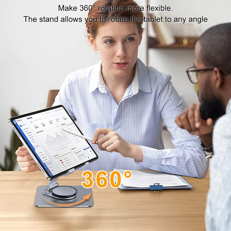 Suport pentru tabletă pentru iPad Pro Suport pentru desktop Suport pliabil din aluminiu cu rotație de 360 pentru Samsung Xiaomi Pad 2023 Suport pentru telefon pentru tabletă