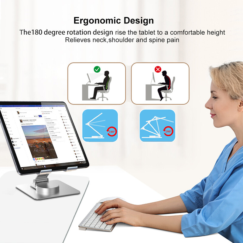 Suport pentru tabletă pentru iPad Pro Suport pentru desktop Suport pliabil din aluminiu cu rotație de 360 pentru Samsung Xiaomi Pad 2023 Suport pentru telefon pentru tabletă