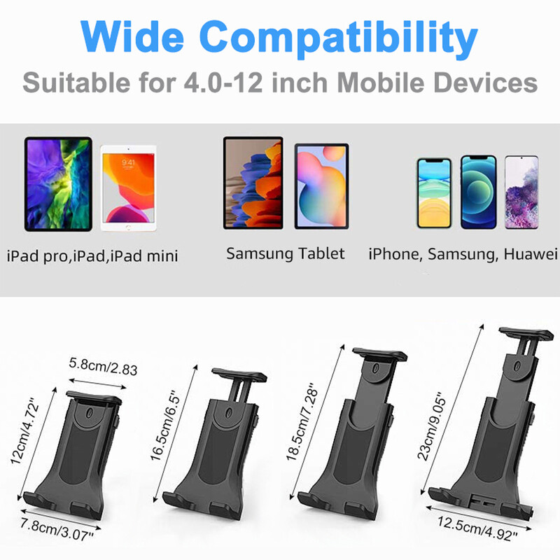 iBudim automobilinis planšetinio kompiuterio laikiklis 4-12 colių universalus reguliuojamas automobilio oro ventiliacijos angos tvirtinimo stovas, skirtas iPhone iPad Air Mini Samsung Xiaomi planšetiniams kompiuteriams