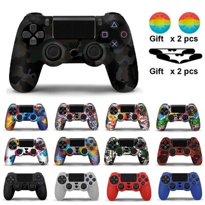 Puha szilikon védőburkolat SONY Playstation 4 PS4 vezérlőhöz PS4 Pro-hoz Slim Gamepad Controle Cover hüvelykujj fogantyúk