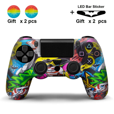 Puha szilikon védőburkolat SONY Playstation 4 PS4 vezérlőhöz PS4 Pro-hoz Slim Gamepad Controle Cover hüvelykujj fogantyúk