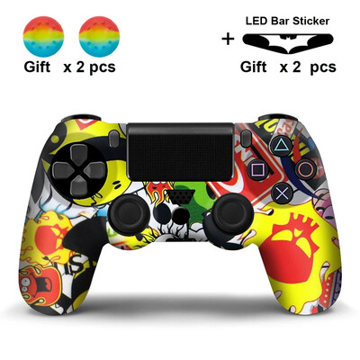 Puha szilikon védőburkolat SONY Playstation 4 PS4 vezérlőhöz PS4 Pro-hoz Slim Gamepad Controle Cover hüvelykujj fogantyúk
