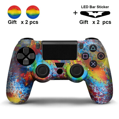 Puha szilikon védőburkolat SONY Playstation 4 PS4 vezérlőhöz PS4 Pro-hoz Slim Gamepad Controle Cover hüvelykujj fogantyúk