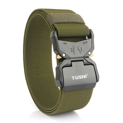 KOLBER 2024 5 cm centură elastică pentru bărbați cataramă din aluminiu cu eliberare rapidă în aer liber ocazional centură lată 2 inci centură tactică militară pentru bărbați