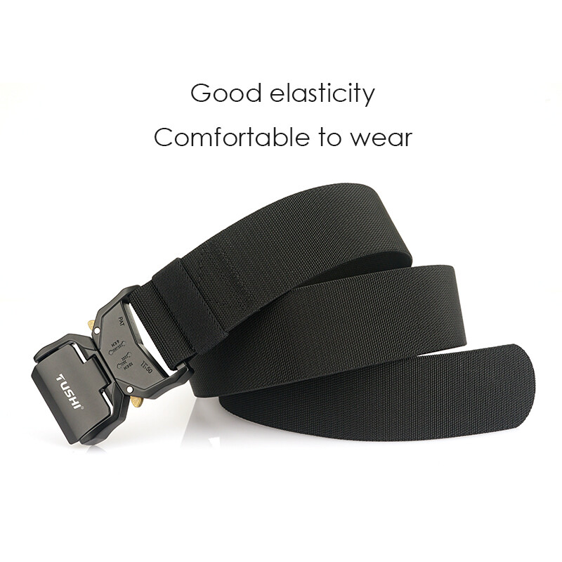 KOLBER 2024 5 cm centură elastică pentru bărbați cataramă din aluminiu cu eliberare rapidă în aer liber ocazional centură lată 2 inci centură tactică militară pentru bărbați