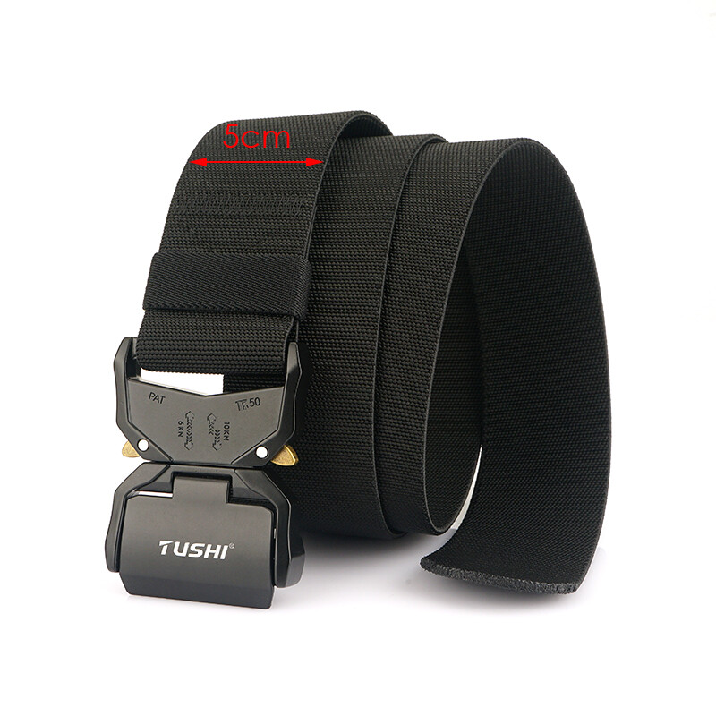 KOLBER 2024 5 cm centură elastică pentru bărbați cataramă din aluminiu cu eliberare rapidă în aer liber ocazional centură lată 2 inci centură tactică militară pentru bărbați