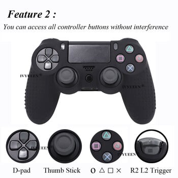 IVYUEEN Противоплъзгащ се силиконов калъф Skin за Sony PlayStation Dualshock 4 PS4 DS4 Pro Slim Controller