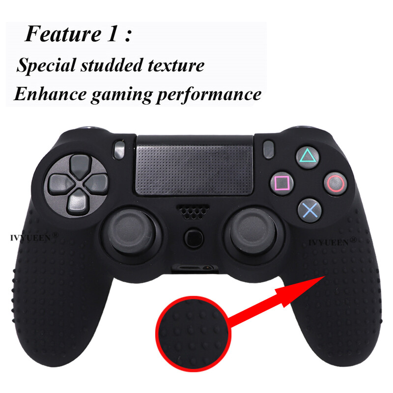 IVYUEEN Husă din silicon anti-alunecare pentru controler Sony PlayStation Dualshock 4 PS4 DS4 Pro Slim