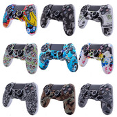 Maskovací protišmykový silikónový ochranný kryt s 2 krytkami joysticku pre ovládač Sony Dualshock 4 Slim Pro PS4