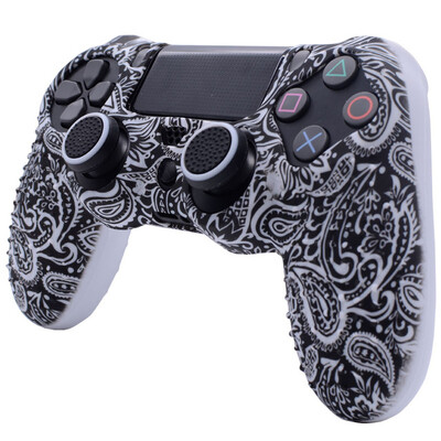 Maskovací protišmykový silikónový ochranný kryt s 2 krytkami joysticku pre ovládač Sony Dualshock 4 Slim Pro PS4