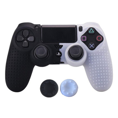 Neslystantis apsauginis dangtelis Minkštas guminis apvalkalas, dangtelis, oda žaidimo pulto silikoninis dėklas, skirtas Sony PS4 valdiklio rankenos priedams