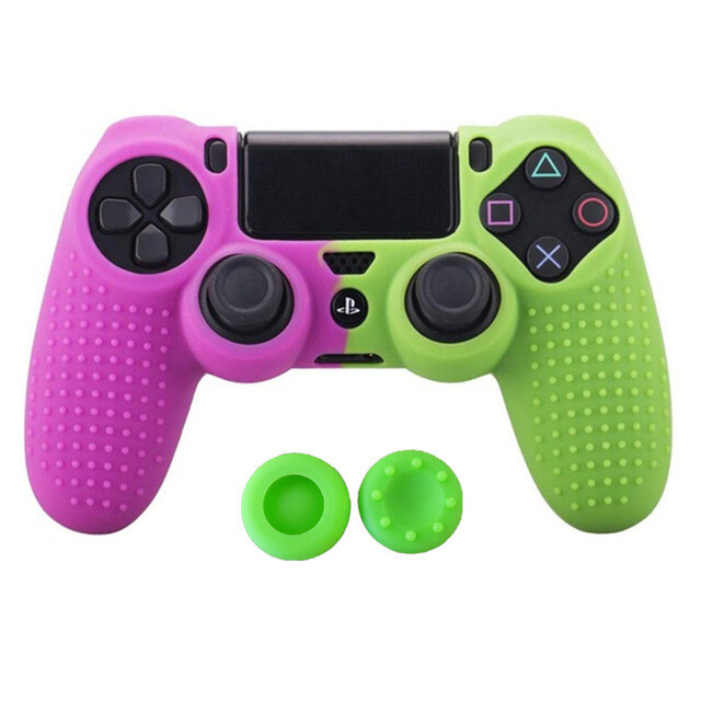 Neslystantis apsauginis dangtelis Minkštas guminis apvalkalas, dangtelis, oda žaidimo pulto silikoninis dėklas, skirtas Sony PS4 valdiklio rankenos priedams
