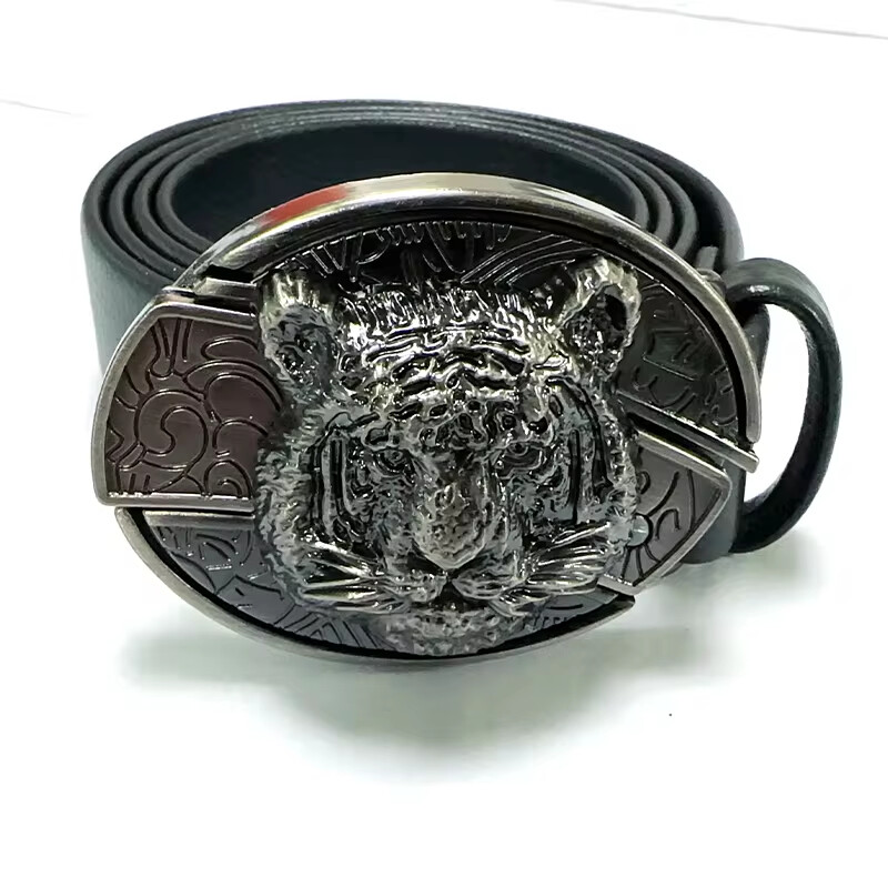 Vintage öv állítható fém csattal divatos derékpánt férfiaknak Punk Western Cowboy derékpánt Stílusos dombornyomott öv csattal