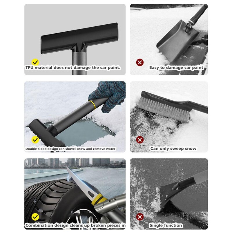Többfunkciós ötvözetből készült hóeltakarítás lapátos autó jégmentesítő hókavicsos üveg kellékek többfunkciós lehúzó gépkocsi Dei B9U7