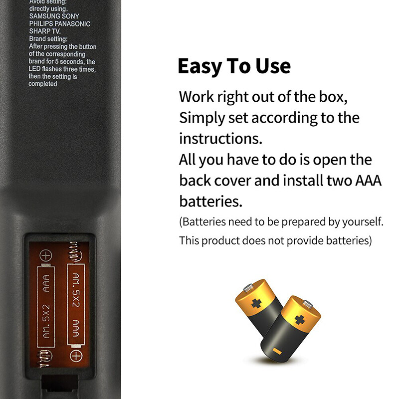 Náhradný univerzálny diaľkový ovládač pre televízory pre Samsung, LG, Sony, Panasonic, Toshiba, Philips, Hisense so svetlom.