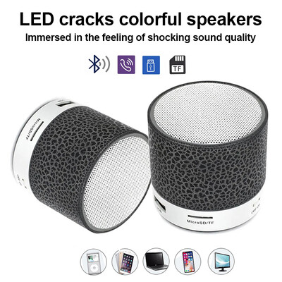 Bluetooth mini skaļrunis bezvadu skaļrunis krāsains LED TF karte USB zemfrekvences skaļrunis pārnēsājams MP3 mūzikas skaņas kolonna datora tālrunim