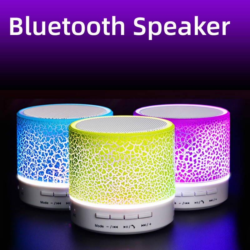 Mini difuzor Bluetooth Difuzor fără fir LED colorat Card TF Subwoofer USB Coloană de sunet muzicală MP3 portabilă pentru telefon PC