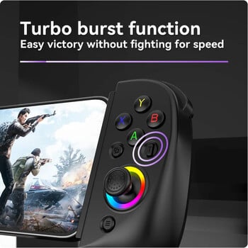 Telescopic D8 Gamepad Controller Joystick Turbo 6-axis Gyro Vibration Wireles Bluetooth 5.2 για Android IOS PS3 PS4 Switch IPad