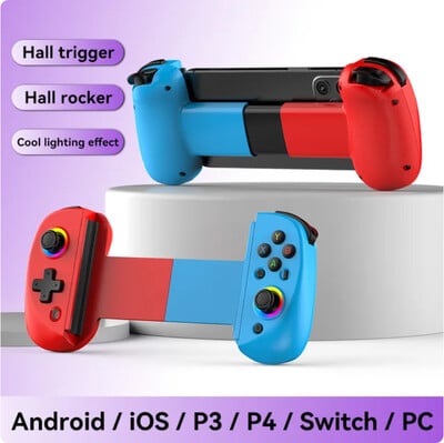 Teleszkópos D8 Gamepad Controller Joystick Turbo 6-tengelyes Gyro Vibration Wireles Bluetooth 5.2 Android IOS PS3 PS4 Switch IPad