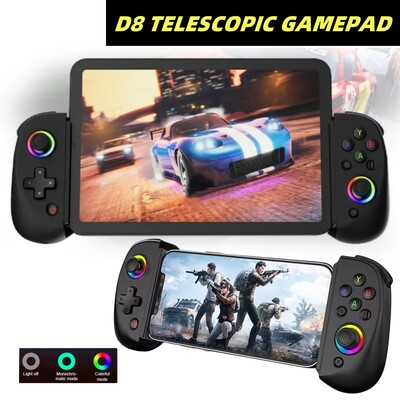 Teleskopiskais D8 spēļu paneļa kontrolieris Kursorsvira Turbo 6 asu žiroskopu vibrācijas vadi Bluetooth 5.2 operētājsistēmai Android IOS PS3 PS4 Switch IPad