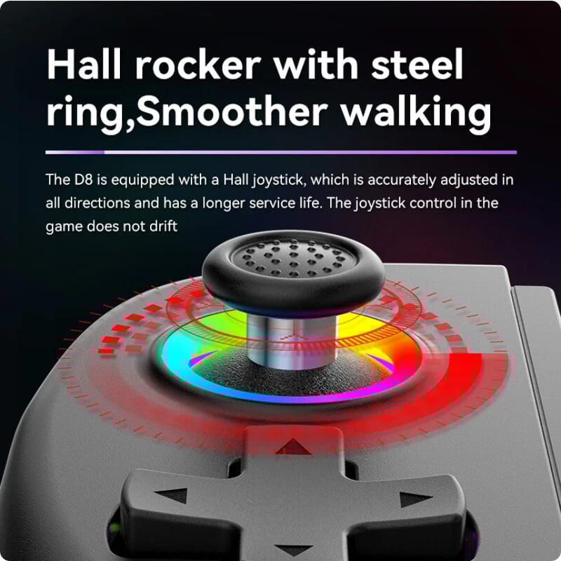 Teleszkópos D8 Gamepad Controller Joystick Turbo 6-tengelyes Gyro Vibration Wireles Bluetooth 5.2 Android IOS PS3 PS4 Switch IPad