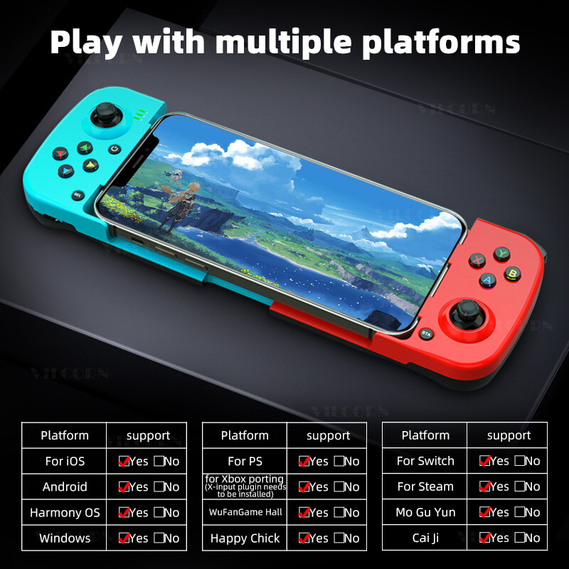 D3 Gamepad Teleskopický BT Bluetooth Herný ovládač pre PC IOS Android PUBG Switch PS4 Stretch Bezdrôtový 3D Joystick s makrom