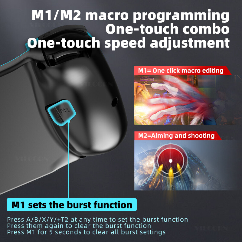 D3 Gamepad Teleskopický BT Bluetooth Herný ovládač pre PC IOS Android PUBG Switch PS4 Stretch Bezdrôtový 3D Joystick s makrom