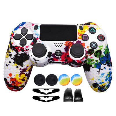 Carcasă din silicon moale anti-alunecare pentru controler PS4 Gamepad Joystick Carcase Accesorii pentru jocuri pentru pielea Playstation4 cu cadouri gratuite