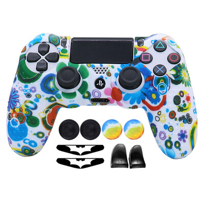Carcasă din silicon moale anti-alunecare pentru controler PS4 Gamepad Joystick Carcase Accesorii pentru jocuri pentru pielea Playstation4 cu cadouri gratuite