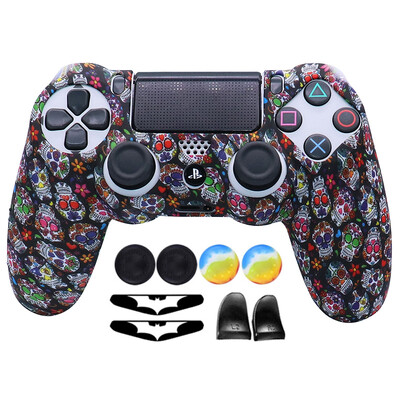 Carcasă din silicon moale anti-alunecare pentru controler PS4 Gamepad Joystick Carcase Accesorii pentru jocuri pentru pielea Playstation4 cu cadouri gratuite