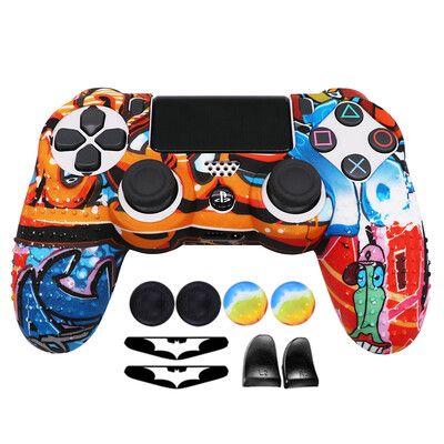 Carcasă din silicon moale anti-alunecare pentru controler PS4 Gamepad Joystick Carcase Accesorii pentru jocuri pentru pielea Playstation4 cu cadouri gratuite