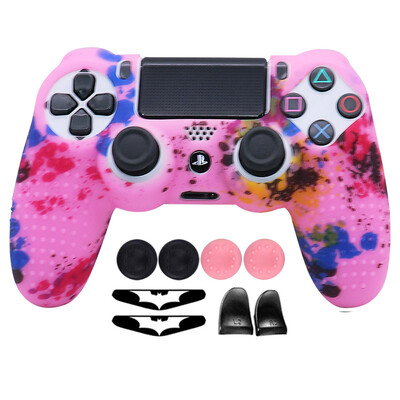 Carcasă din silicon moale anti-alunecare pentru controler PS4 Gamepad Joystick Carcase Accesorii pentru jocuri pentru pielea Playstation4 cu cadouri gratuite