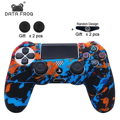 DATA FROG puha szilikon tok PS4-hez védőburkolat Playstation 4 PS4 Pro vékony vezérlő hüvelykujj fogantyúkhoz Joystick sapkák