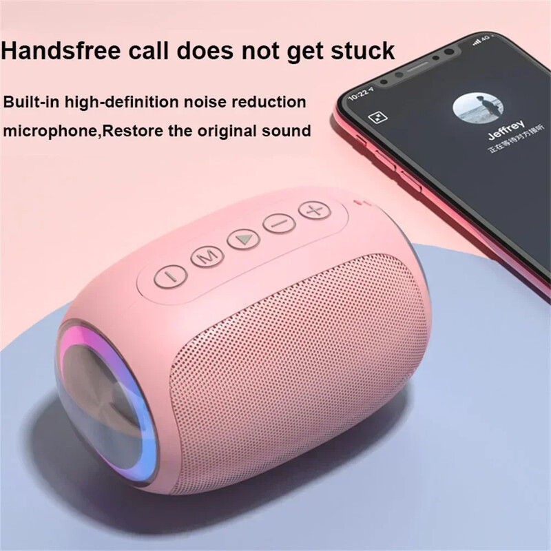 „Ra Pink“ garsiakalbis „Bluetooth“ garso palaikymas TF kortelė FM Galingas nešiojamasis „Bluetooth“ garsiakalbių dėžutė, lauko garso dėžutė, atspari vandeniui 10 W žemų dažnių
