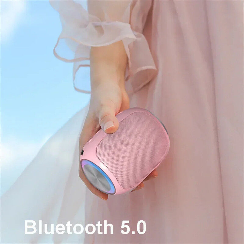 „Ra Pink“ garsiakalbis „Bluetooth“ garso palaikymas TF kortelė FM Galingas nešiojamasis „Bluetooth“ garsiakalbių dėžutė, lauko garso dėžutė, atspari vandeniui 10 W žemų dažnių
