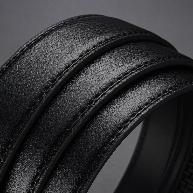 Pánsky opasok Click Belt Business Luxusný dizajnérsky značkový opasok z pravej kože, džínsový automatický nastaviteľný popruh s prackou z zliatiny