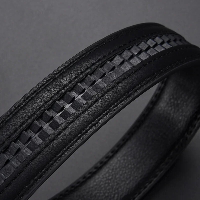 Pánsky opasok Click Belt Business Luxusný dizajnérsky značkový opasok z pravej kože, džínsový automatický nastaviteľný popruh s prackou z zliatiny