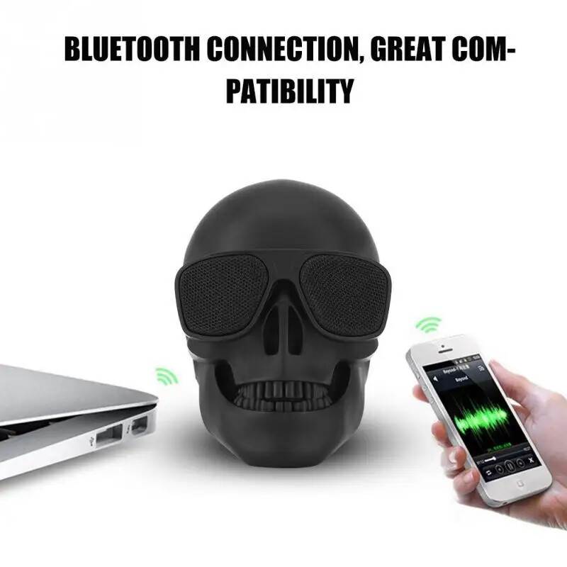 Boxe portabile Mini-Skull Little Skull Wireless Bluetooth Cartoon Bones Ghost Head Mic compatibil 5W Hd Stereo Woofer Muzică