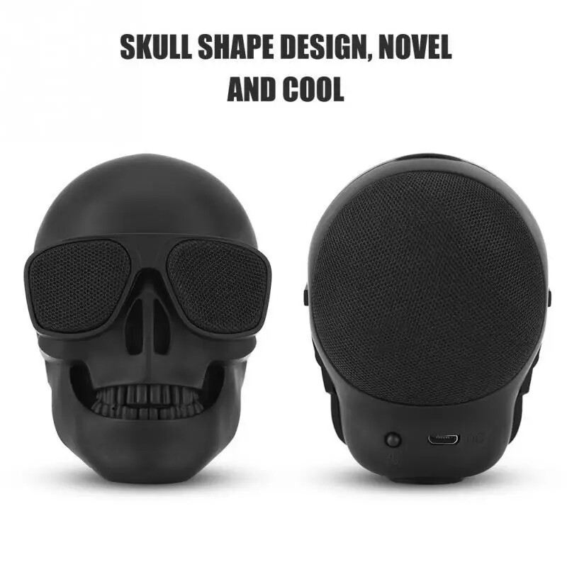 Boxe portabile Mini-Skull Little Skull Wireless Bluetooth Cartoon Bones Ghost Head Mic compatibil 5W Hd Stereo Woofer Muzică