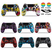 Szilikon gumi tokborítás SONY Playstation 4 PS4 vezérlő védőburkolathoz PS4 Pro-hoz Slim Gamepad Controle hüvelykujj fogantyúk
