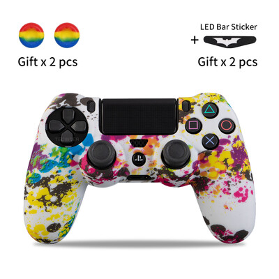 Szilikon gumi tokborítás SONY Playstation 4 PS4 vezérlő védőburkolathoz PS4 Pro-hoz Slim Gamepad Controle hüvelykujj fogantyúk