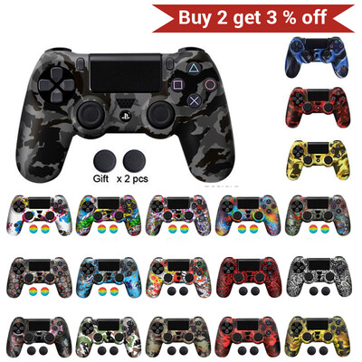 Kamufliažinė silikoninė guminė gelio oda, skirta Sony Ps4 Slim/pro valdiklio dangtelio apsauginis dėklas, skirtas Ps4 belaidžio valdiklio priedui